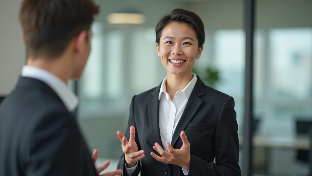 Person rehearsing presentation in front of mirror, practicing gestures, confident posture